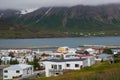 View over town of Olafsfjordur in Iceland