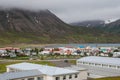 View over town of Olafsfjordur in Iceland