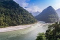 View over the Trishuli river near Pokhara Royalty Free Stock Photo