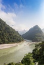 View over the Trishuli river near Pokhara Royalty Free Stock Photo