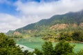 View over Trishuli river and suspension bridge in Nepal Royalty Free Stock Photo