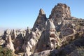 View over valley with cave houses, in Cappadocia, Royalty Free Stock Photo