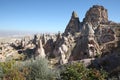 View over valley with cave houses, in Cappadocia, Turkey Royalty Free Stock Photo