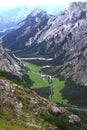 View over the valley of the gramai alp in the karwendel mountains of the european alps Royalty Free Stock Photo