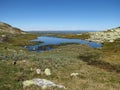 View over valley and mountains on the way to Gaustatoppen