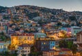 View over Valparaiso at dusk Royalty Free Stock Photo