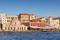 View over Venetian Harbour to Mosque of the Janissaries, Chania Hania, Chania region, Crete, Greek Islands, Greece, Europe