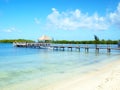 Breath taking view of a palapa on a dock in roatan