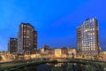 Residential appartment complex during dusk