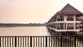 The view of the over-the water villas with private balconies, AVANI Sepang Goldcoast Resort Royalty Free Stock Photo