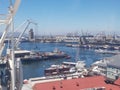 View over the Waterfront Harbour, Cape Town. From thr big wheel. Royalty Free Stock Photo