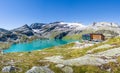 View over Weisssee with Rudolfshuette at High Tauern Nationalpar Royalty Free Stock Photo