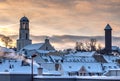 View over the wintry Auerbach in Vogtland