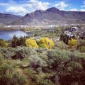 View overlooking the arid town of Kamloops, in the beautiful int