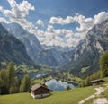 A view overlooking Koenigssee near Schoenau in Berchtesgaden