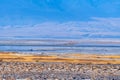 A view of the Owens Lake dust mitigation project in California,USA