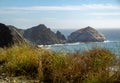 View from the Pacific Coast Highway No. 1 on the ocean in California Royalty Free Stock Photo