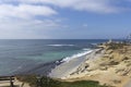 View of Pacific Ocean with beach and cliff. Torrey Pines State Natural Reserve and State Park La Jolla San Diego California Royalty Free Stock Photo