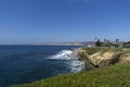 View of Pacific Ocean with beach and cliff. Torrey Pines State Natural Reserve and State Park La Jolla San Diego California Royalty Free Stock Photo