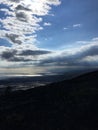 View of Pacific Ocean from Chain of Craters Road at Hawaii Volcanoes National Park on Big Island, Hawaii. Royalty Free Stock Photo