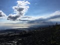 View of Pacific Ocean from Chain of Craters Road at Hawaii Volcanoes National Park on Big Island, Hawaii. Royalty Free Stock Photo