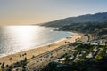 View of the Pacific Ocean in Pacific Palisades, California.