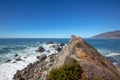 View of Pacific ocean from ridge on original Ragged Point at Big Sur on the Central Coast of California United States