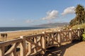 View of Santa Monica bay and beach from Palisades park, California. Royalty Free Stock Photo