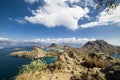 View of Padar Island against cloudy sky, Komodo National Park Indonesia Royalty Free Stock Photo