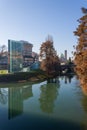 View of Padova and its canals in the Porte Contarine area Royalty Free Stock Photo