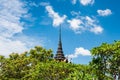 View pagoda with blue sky background