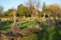 View of Paines Lane Cemetery, with graves dating from Victorian times, located on Paines Lane in Pinner, Middlesex, UK.