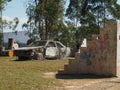 View of paintball combat field