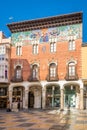 View at the Painted Fascade of Villandrando College in Palencia - Spain