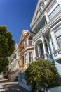 View of Painted Ladies, Victorian wooden houses, Alamo Square, San Francisco, California, United States of America Royalty Free Stock Photo