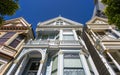 View of Painted Ladies, Victorian wooden houses, Alamo Square, San Francisco, California, United States of America Royalty Free Stock Photo