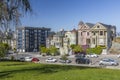 Painted Ladies, Victorian wooden houses, Alamo Square, San Francisco Royalty Free Stock Photo