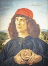 Portrait of a Youth with a Medal by Sandro Botticelli at Uffizi Gallery