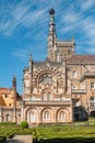 View at the Palace of Bucaco with garden in Portugal. Palace was built in Neo Manueline style between 1888 and 1907. Luso,