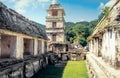 View of the Palace, Palenque. Unesco World Heritage, Chiapas. Royalty Free Stock Photo