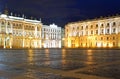 View of Palace Square at night. Royalty Free Stock Photo