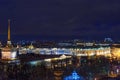 View of Palace Square and Winter Palace from the colonnade of St. Isaac`s Cathedral. Saint Petersburg. Russia Royalty Free Stock Photo