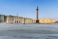 View of Palace Square with Winter Palace in winter. Saint Petersburg. Russia Royalty Free Stock Photo