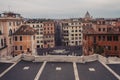 A view of palaces in front of Fontana della Barcaccia in Piazza di Spagna, Rome