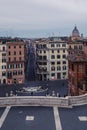 A view of palaces in front of Fontana della Barcaccia in Piazza di Spagna, Rome Royalty Free Stock Photo