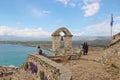 View of Palamidi castle, built in 1714, and surrounding landscape. Nafplio, Greece.