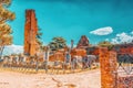 View of Palatine Hill Collina del Palatino, Archaeological and historical objects in Rome. Italy Royalty Free Stock Photo