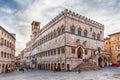 View of Palazzo dei Priori, historical building in Perugia, Ital