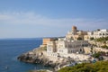 Santa Cesarea Terme in the province of Lecce in Salento, Puglia - Italy, with a view of the sea and the famous Palazzo Sticchi Royalty Free Stock Photo