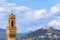 View of the Palazzo Vecchio tower in Florence Royalty Free Stock Photo